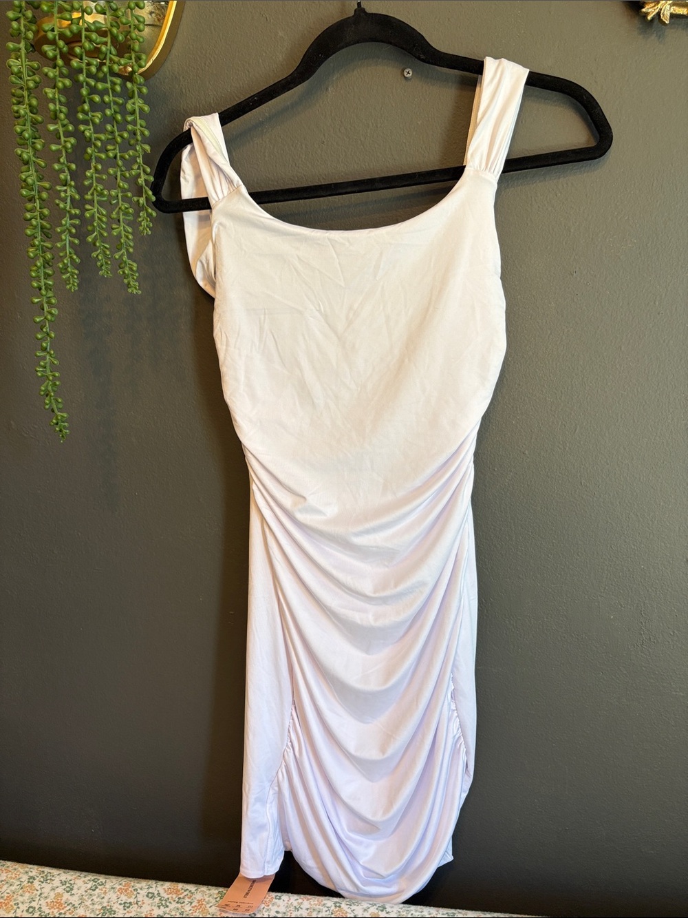 Women’s White Ruched Tank Dress